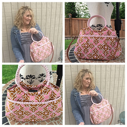 Julie Ring Top Handbag Sewing Pattern made by Connie Tkach various view