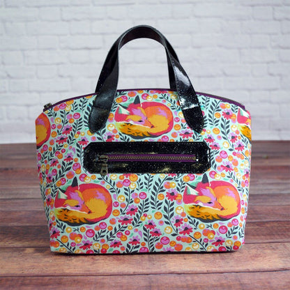 Lola Domed Handbag PDF Sewing Pattern sleeping fox fabric 
