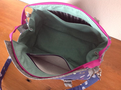 Louise Barrel Bag Sewing Pattern  made by Elizabeth Bolton