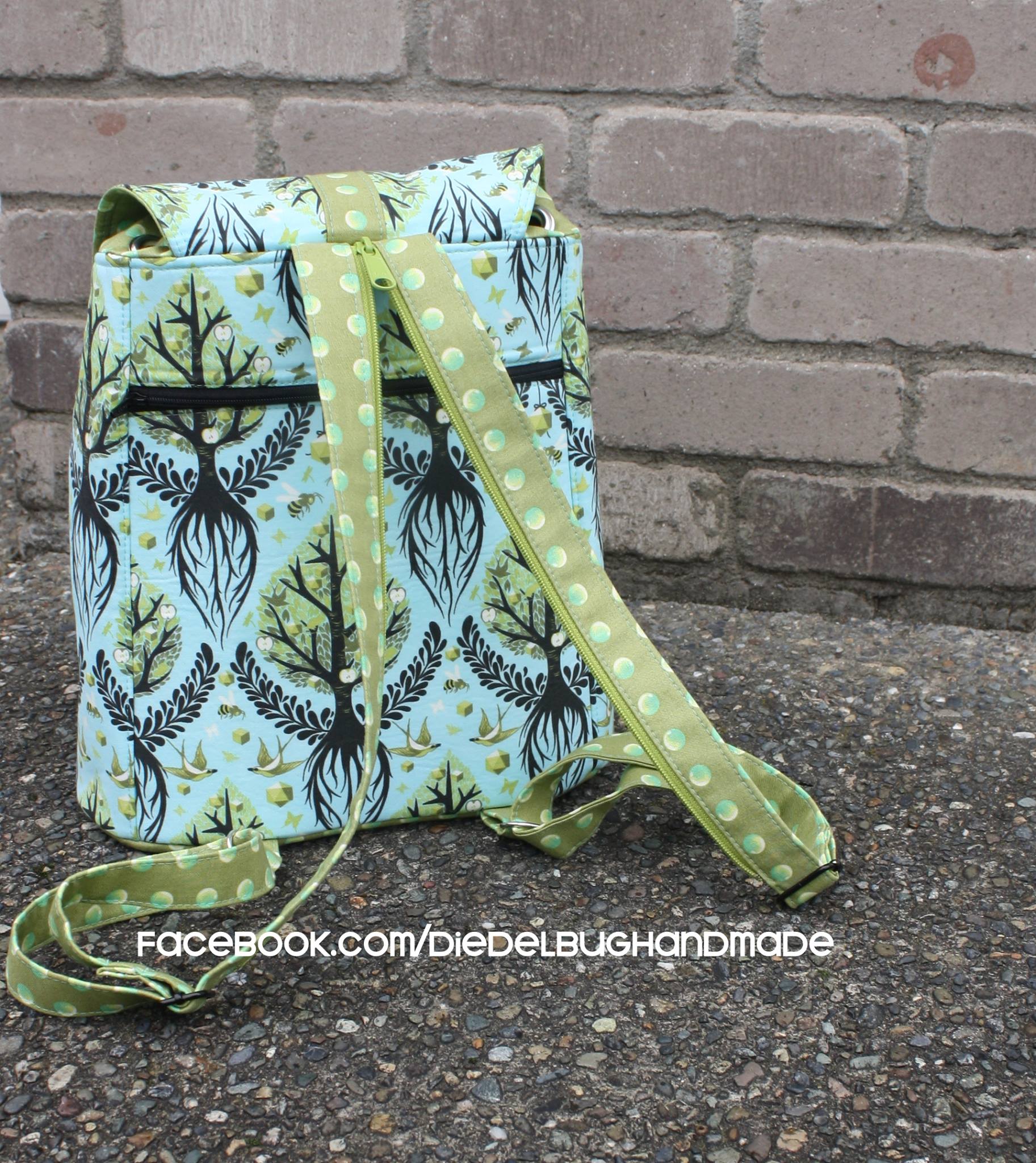 Lucy Backpack Sewing Pattern  made by Erin Morris - rear view