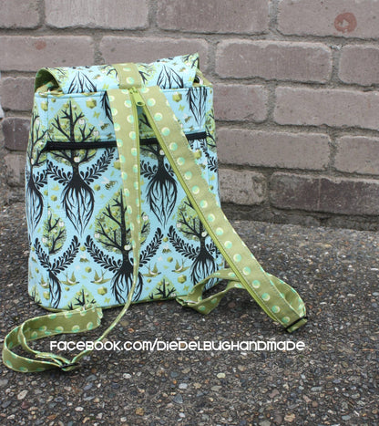 Lucy Backpack Sewing Pattern  made by Erin Morris - rear view