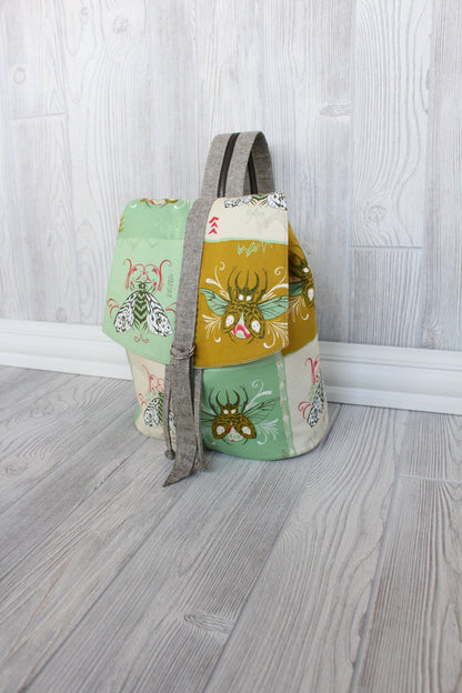 Lucy Backpack Sewing Pattern  made by Jennifer Greene - contrast detail