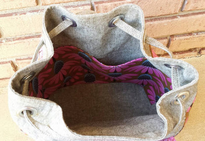 Lucy Backpack Sewing Pattern  made by Sandra Butler Sawyer interior view