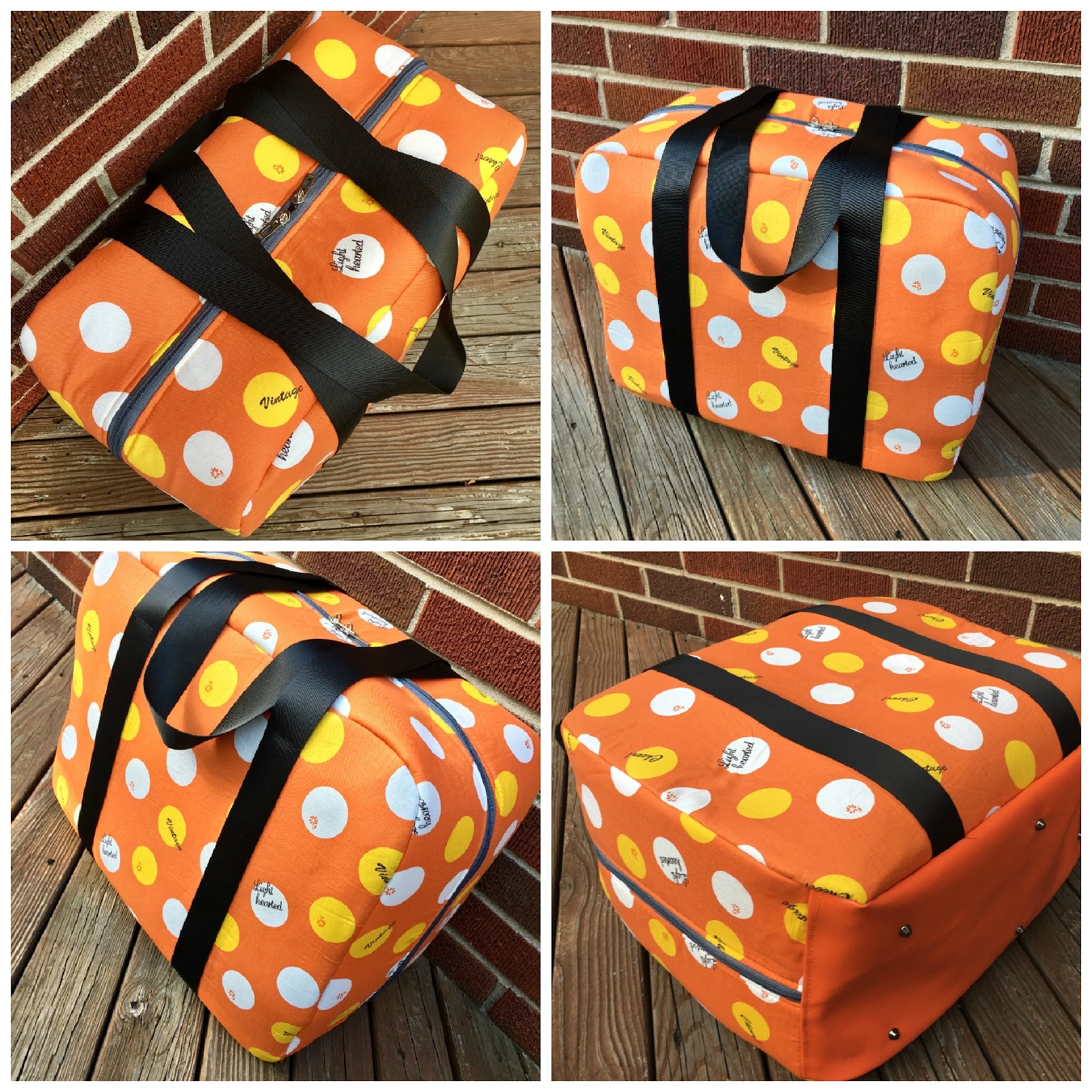 The Machine Bag PDF Sewing Pattern (Collage of spotty fabric) 