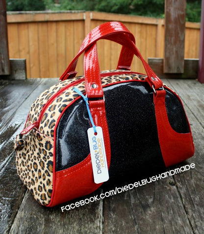 Maisie Bowler Handbag Sewing Pattern made by Erin - leopard print detail