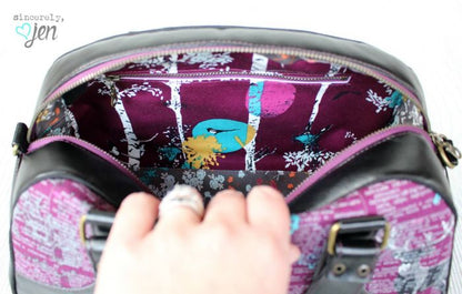 Maisie Bowler Handbag Sewing Pattern made by Jenny interior view