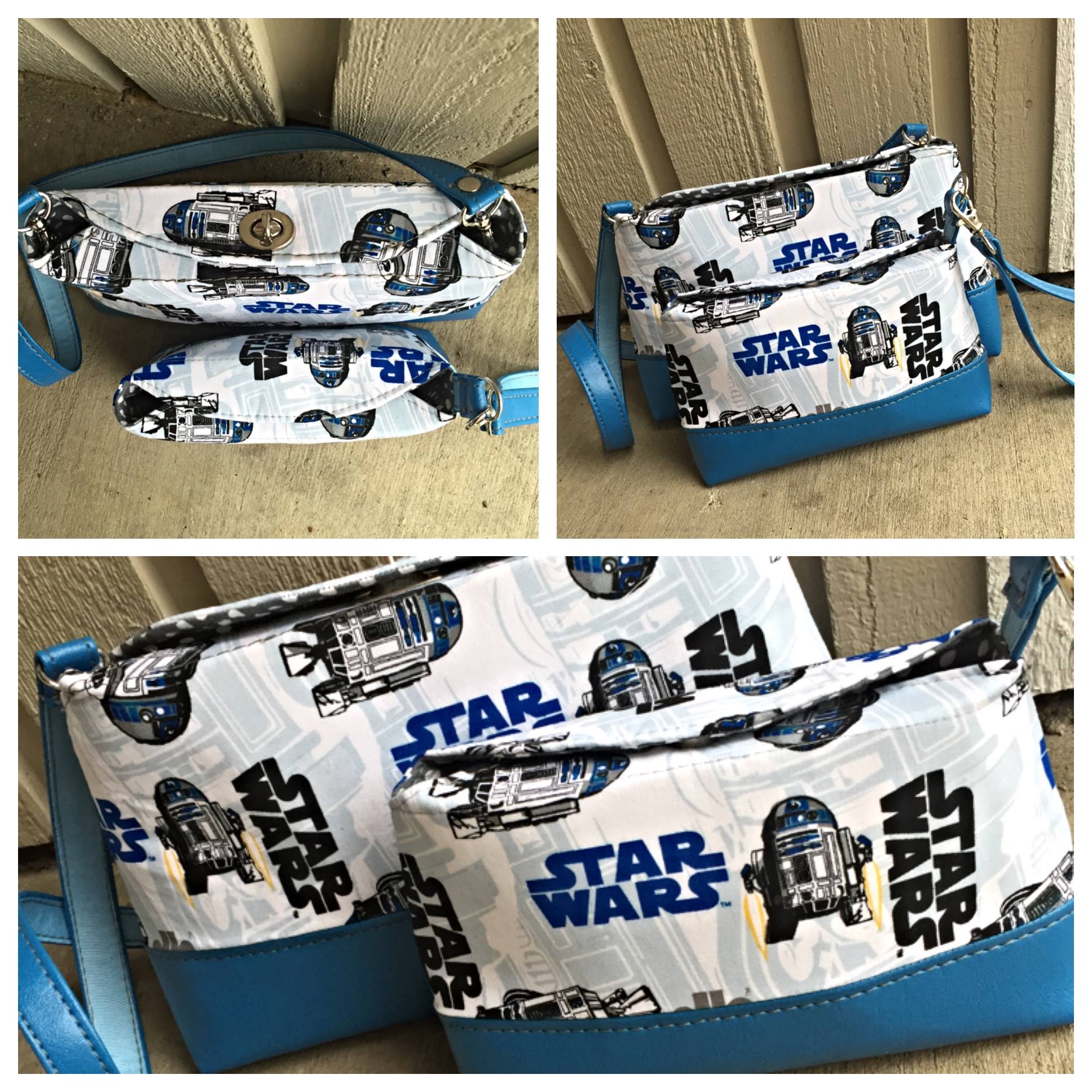 Marianne Clutch & Wristlet Sewing pattern made by Connie Tkach Star wars fabric various views