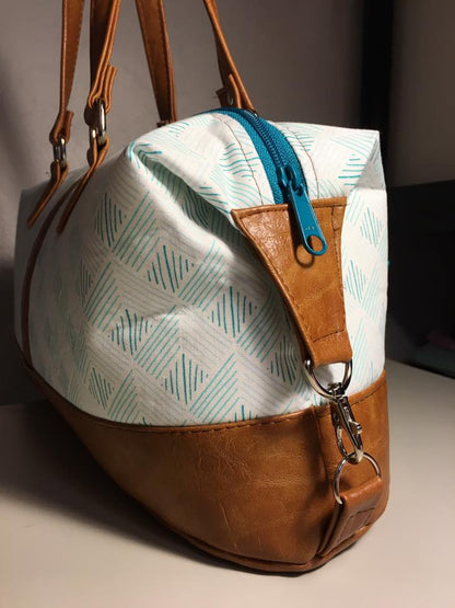 Modified Brooklyn Bag - Brooklyn Handbag & Traveler Sewing Pattern made by Lauren Mormino - Moremeknow