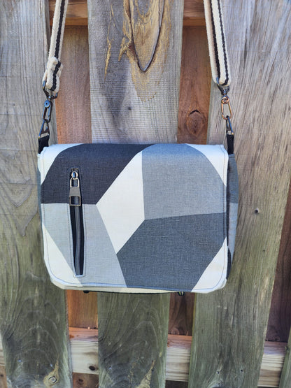 Morgan Messenger Bag PDF Sewing Pattern geometric fabric