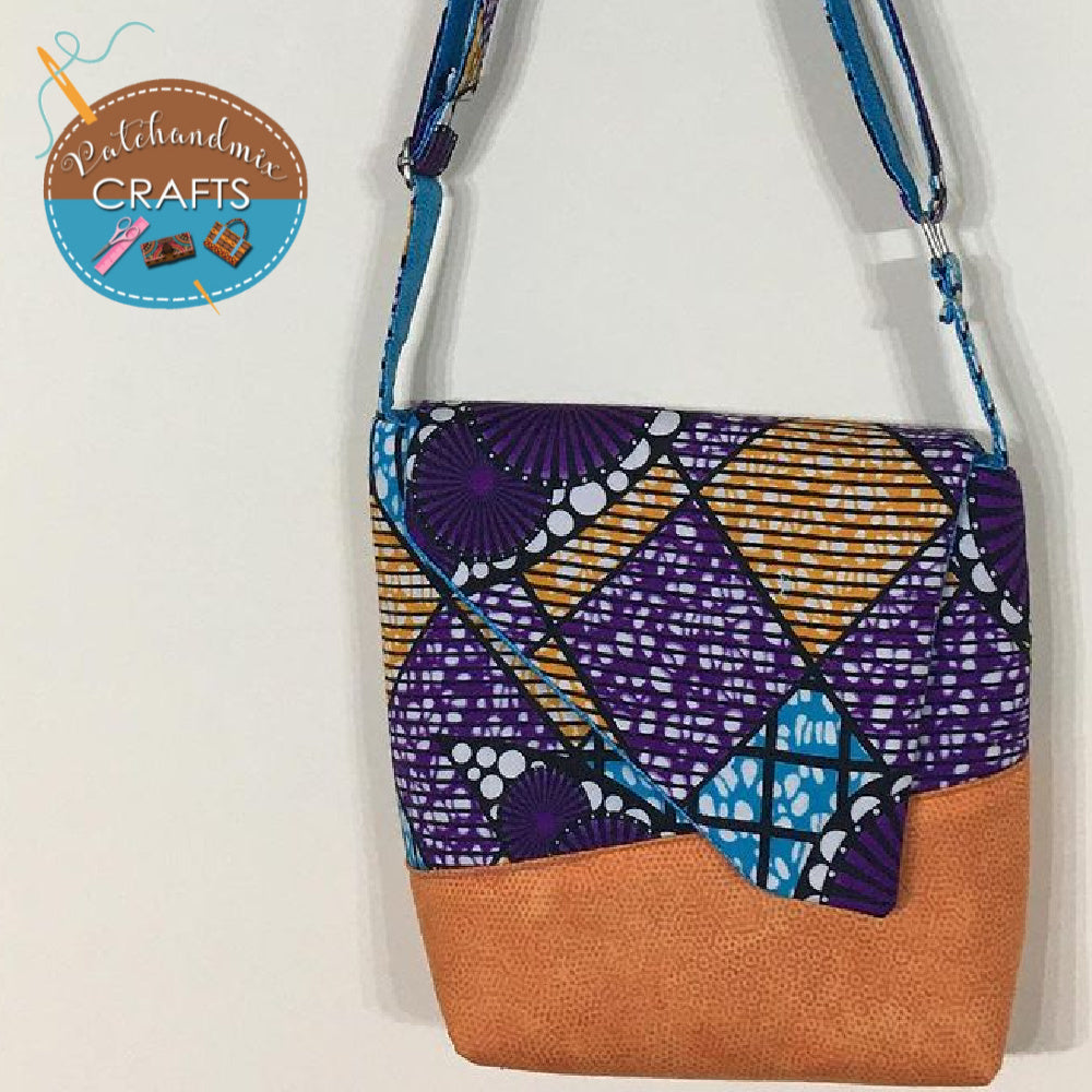 Sewing pattern for The Squiffy Sling bag - PDF pattern  made by Patch and Mix crafts from the Mrs H design 