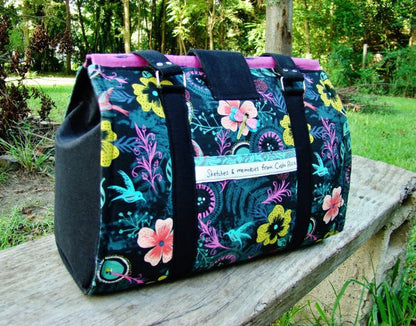 Nora Doctor Bag Sewing Pattern floral fabric