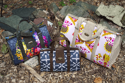 Nora Doctor Bag Sewing Pattern photo in the woods 