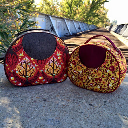 Olive Vanity Bag Sewing Pattern  made by Jessica Daley both sizes