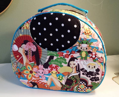 Olive Vanity Bag Sewing Pattern  made by Sandra Butler Sawyer front view