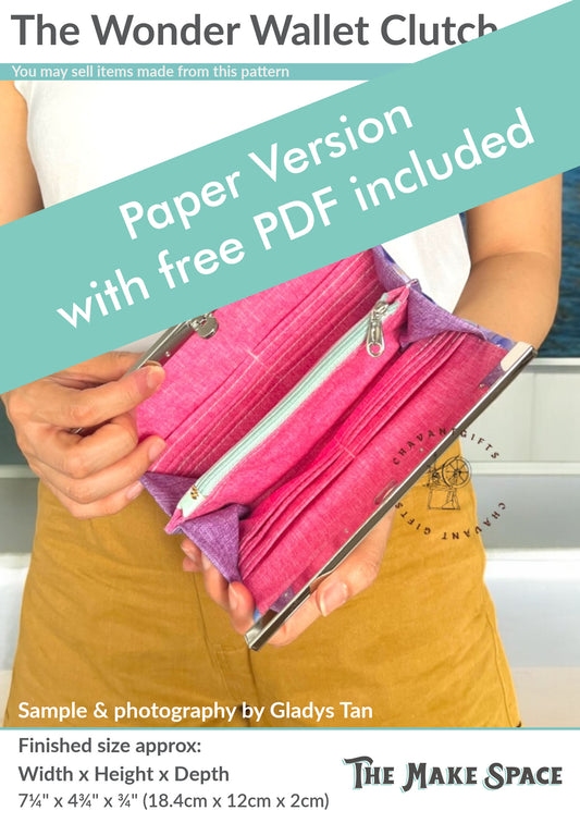 Wonder Wallet Paper Sewing Pattern with video sew along