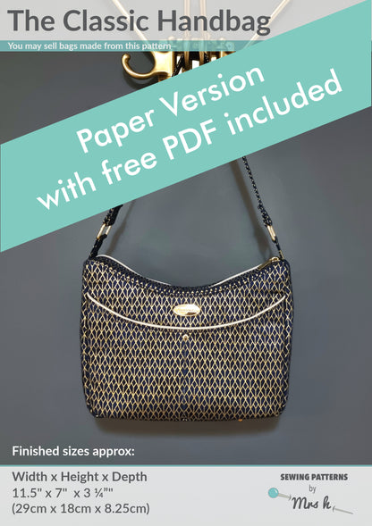 Classic Handbag Paper Sewing Pattern front cover