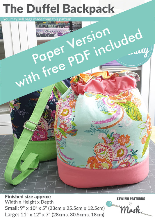 Duffel Backpack Paper Pattern