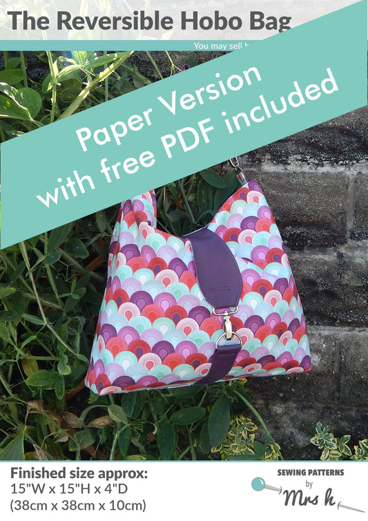 Reversible Hobo Bag Paper Pattern