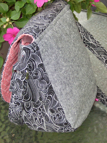Sandra Saddle Bag Sewing Pattern made by Jeanie Finnegan side view