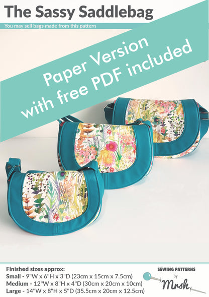 Sassy Saddlebag Paper Sewing Pattern Front cover