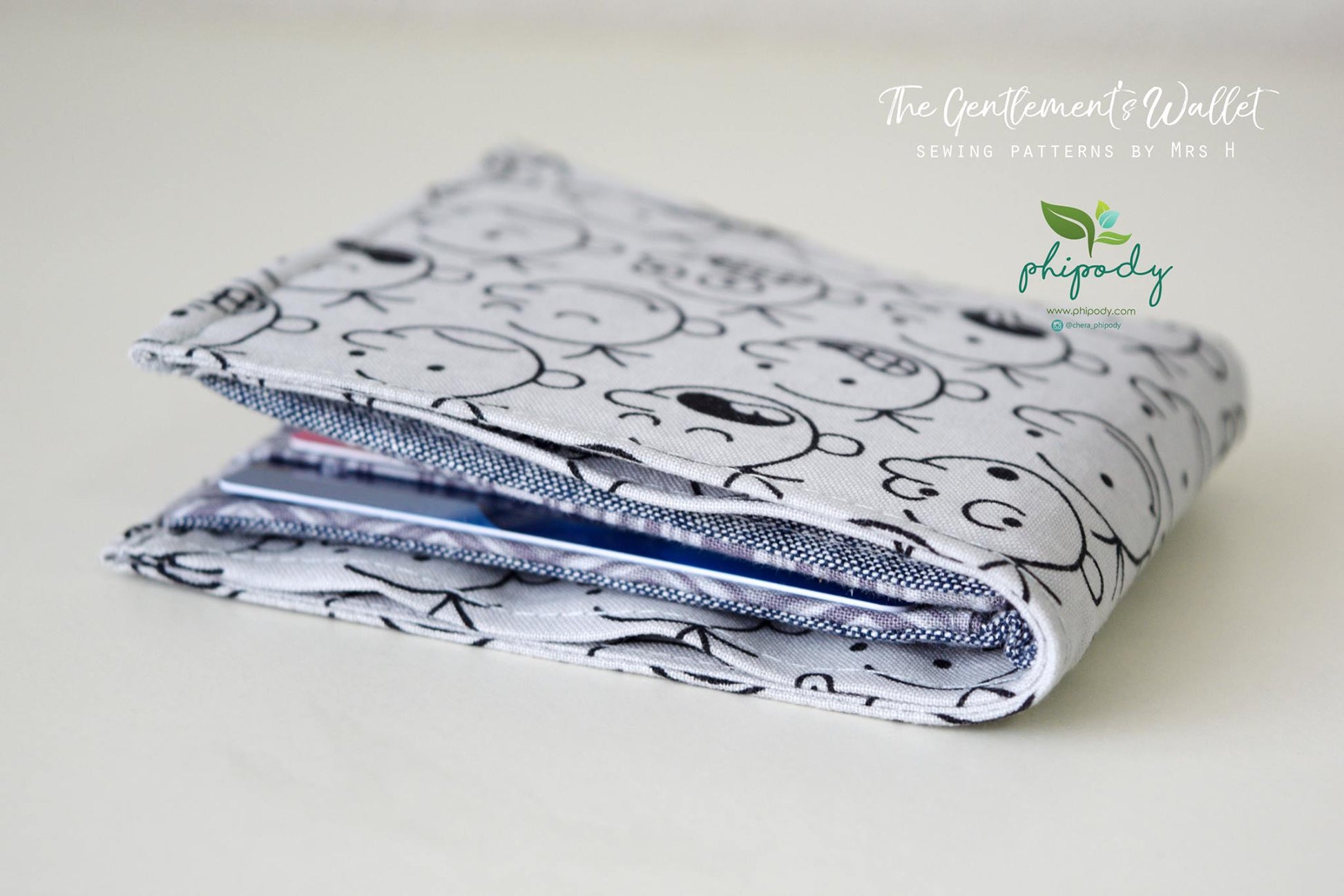 Sewing pattern by Mrs H The Gentlemans Wallet closed view