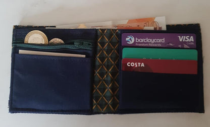 Sewing pattern by Mrs H The Gentlemans Wallet cards and coin interior view