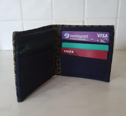 Sewing pattern by Mrs H The Gentlemans Wallet geometric fabric