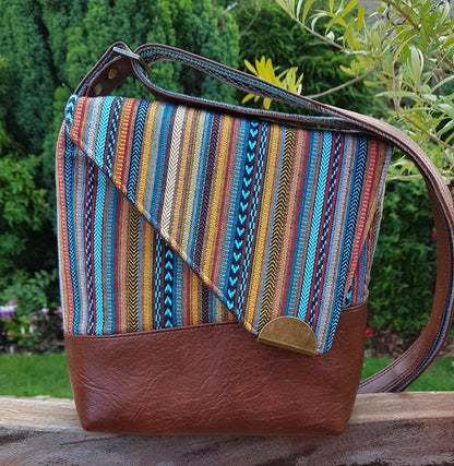 Sewing pattern for The Squiffy Sling bag - PDF pattern  (Aztek fabric)