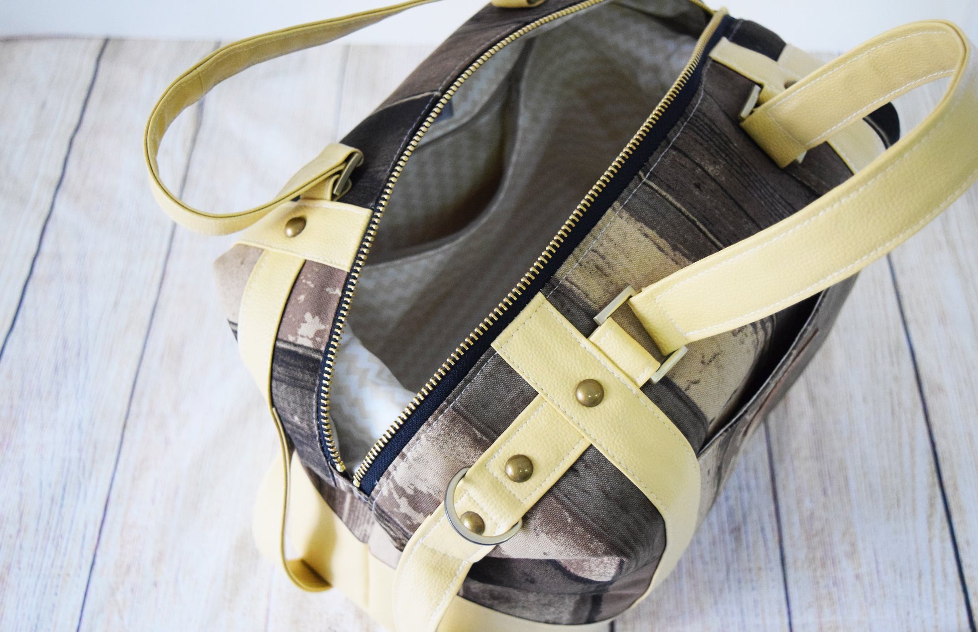  Sierra Zip Top Handbag Sewing Pattern  made by Chera Phipody top view
