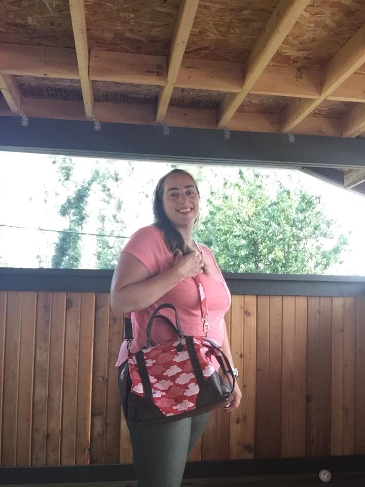 Sierra Zip Top Handbag Sewing Pattern  made by Reece Montgomery modelled