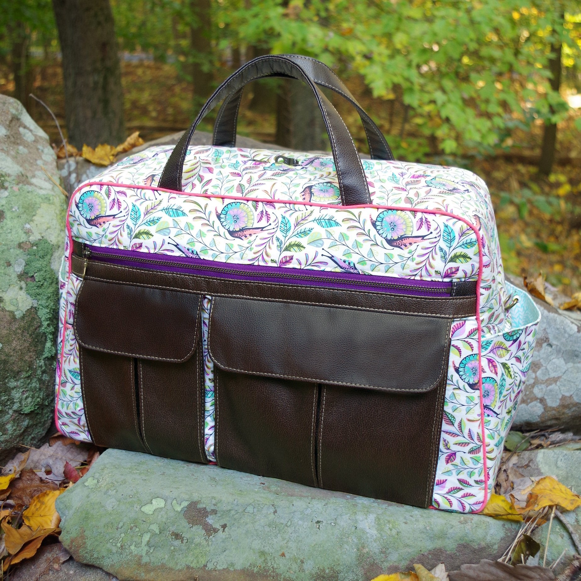 Stella Weekender Bag Sewing Pattern  made by Jennifer Greene
