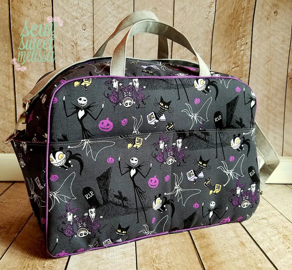 Stella Weekender Bag Sewing Pattern  made by Melissa Magruder - Halloween fabric
