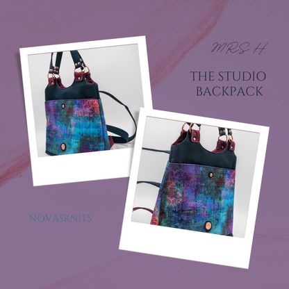 Studio Backpack PDF Sewing Pattern tie dye fabric make by Chanova 
