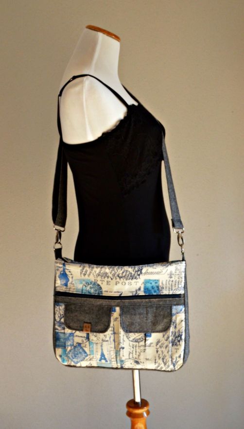 Sydney Crossbody sewing pattern with model