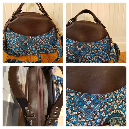 The Bowler Bag PDF Sewing Pattern contrast fabric made by Sharon 