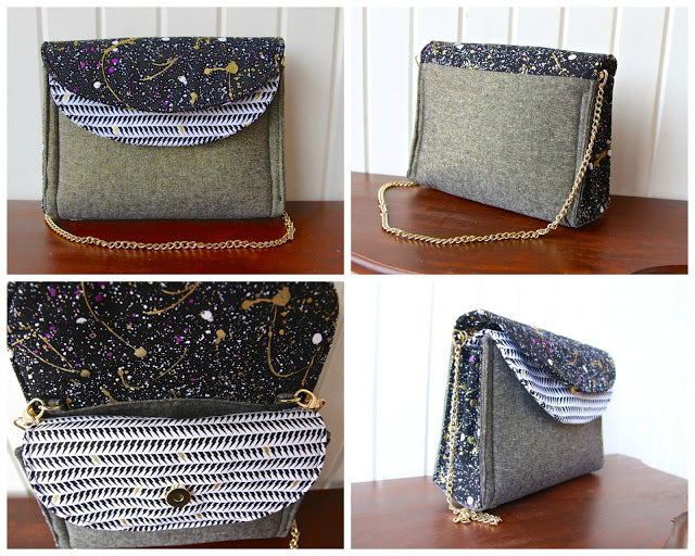 The Captivating Clutch PDF Sewing Pattern contrast fabric