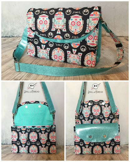 The Captivating Clutch PDF Sewing Pattern robot fabric 