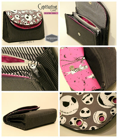 The Captivating Clutch PDF Sewing Pattern - The Nightmare before Christmas fabric 
