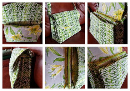 The Captivating Clutch PDF Sewing Pattern green pattern fabric 