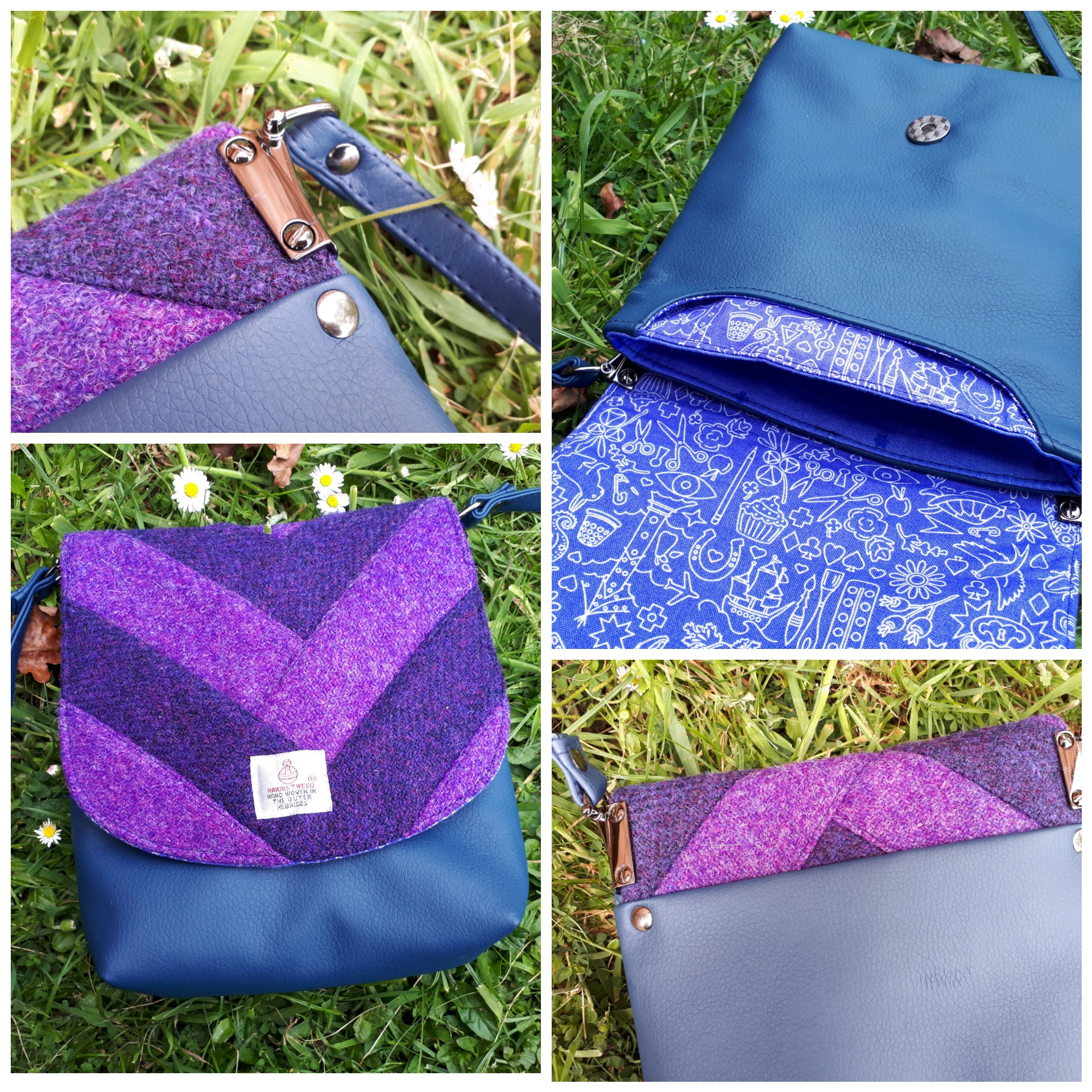 The Crossbody Bag PDF Sewing Pattern 
crafted by Lea collage 