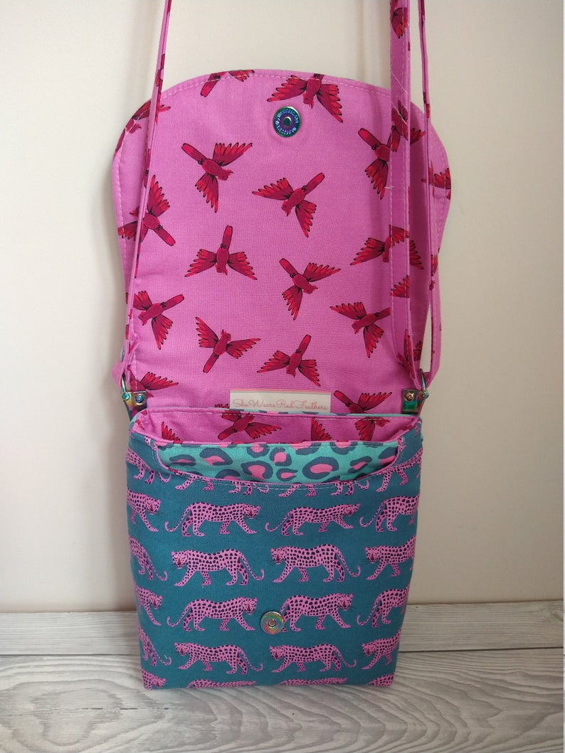 The Crossbody Bag PDF Sewing Pattern open flap 