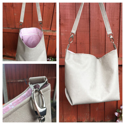 The Cwtsh Bag by Mrs H  white fabric