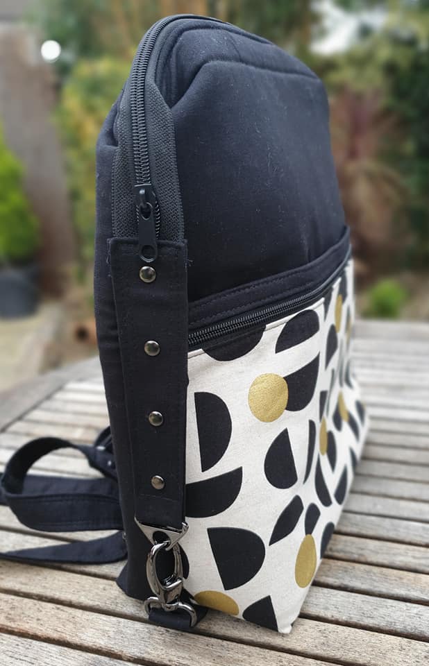 The Dainty Daytripper PDF Sewing Pattern side view geometric fabric