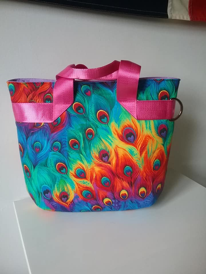 The Fiesta Tote PDF sewing Pattern colourful fabric