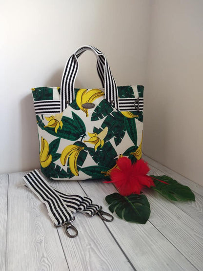 The Fiesta Tote PDF sewing Pattern banana fabric