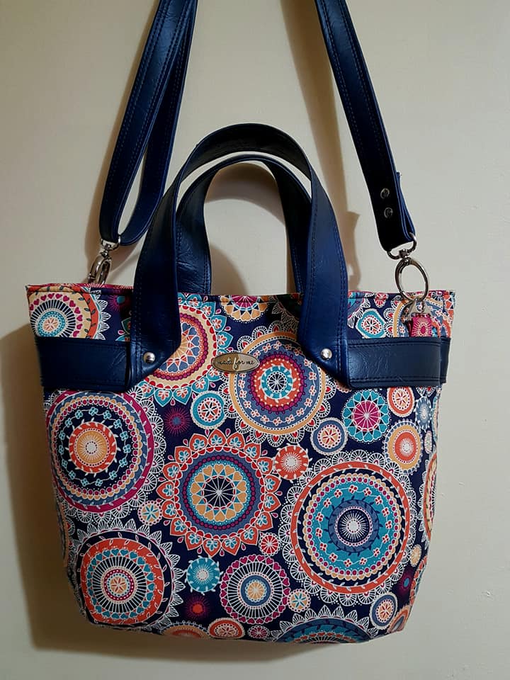 The Fiesta Tote PDF sewing Pattern Stunning mandala inspired fabric 
