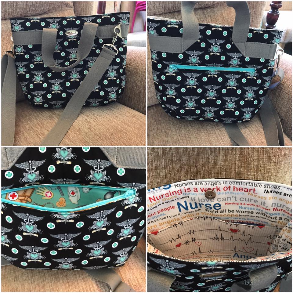 The Fiesta Tote PDF sewing Pattern Healthcare inspired fabric 