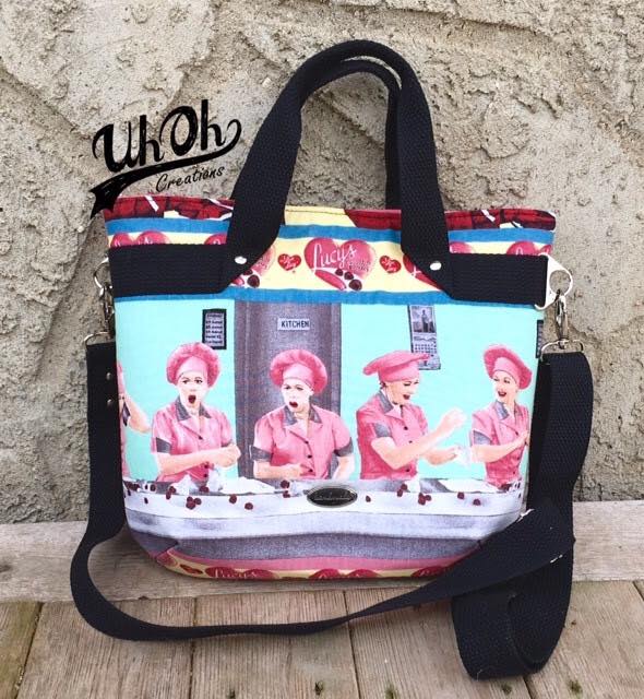 The Fiesta Tote PDF sewing Pattern Diner inspired material 