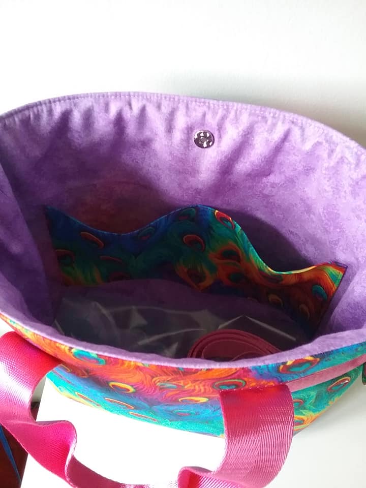 The Fiesta Tote PDF sewing Pattern colourful interior