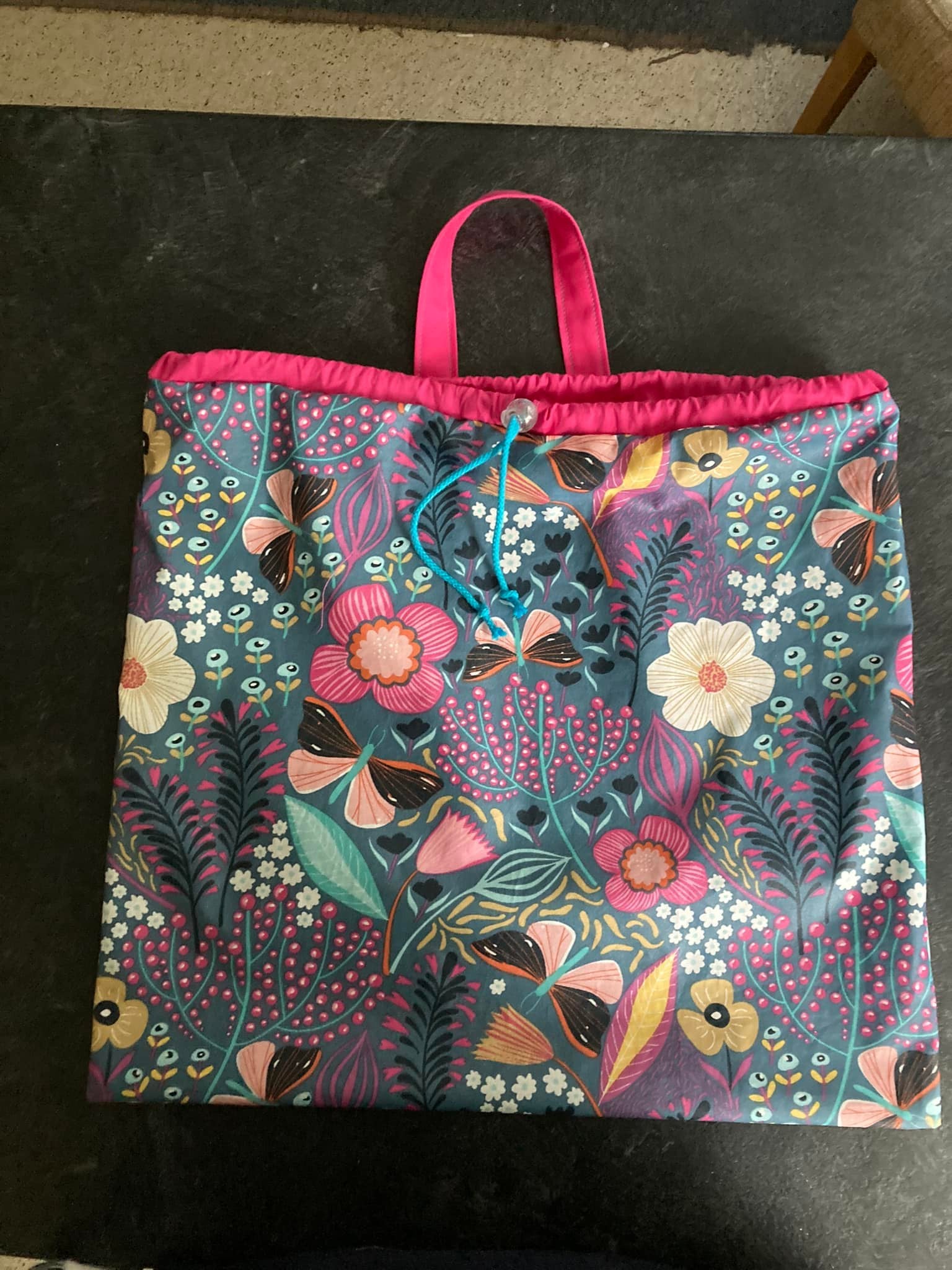 The Handy Sack - Mini Market Makes PDF Sewing Pattern full view floral fabric